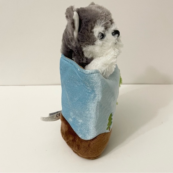 Aurora Wolf Husky Dog Pop Up Hand Puppet Plush Toy - Picture 6 of 12